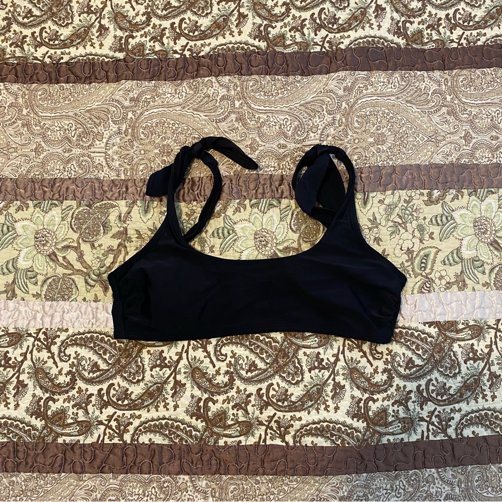 Xhilaration Black Tie-Strap Top